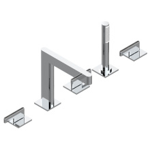 THG U7T-1132SG-A02 - Roman tub set with 2 x 3/4'' valves and rim mounted ceramic mixer with progressive cartr