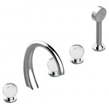 THG A42-1132SGUS-A08 - Roman tub set with 2 x 3/4'' valves and rim mounted ceramic mixer with progressive cartr