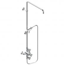 THG A54-64TRCD/US-A08 - Exposed thermostatic shower mixer 2 volume controls, column and handshower on cradle - 6'&apo
