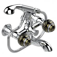 THG A7F-13B/US-A02 - Exposed tub filler with cradle handshower, wall mounted