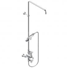THG G25-64TRCD/US-A02 - Exposed thermostatic shower mixer 2 volume controls, column and handshower on cradle - 6'&apo