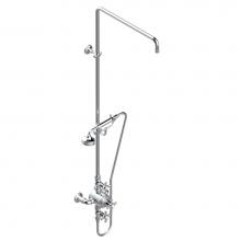 THG G29-64TRCD/US-A02 - Exposed thermostatic shower mixer 2 volume controls, column and handshower on cradle - 6'&apo