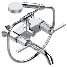 THG G2S-13B/US-A02 - Exposed tub filler with cradle handshower, wall mounted