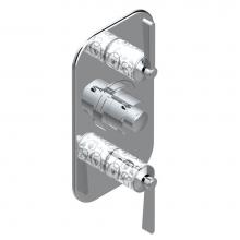 THG G2S-5400BE-A08 - Trim for THG thermostatic valve 2 volume controls, rough part supplied with fixing box ref. 5 400A