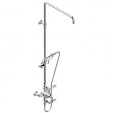 THG G3N-64TRCD/US-A08 - Exposed thermostatic shower mixer 2 volume controls, column and handshower on cradle - 6'&apo