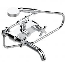 THG G69-13B/US-A08 - Exposed tub filler with cradle handshower, wall mounted