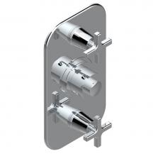THG G69-5400BE-A02 - Trim for THG thermostatic valve 2 volume controls, rough part supplied with fixing box ref. 5 400A