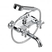 THG G7A-13B/US-A02 - Exposed tub filler with cradle handshower, wall mounted