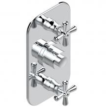 THG G7A-5400BE-A02 - Trim for THG thermostatic valve 2 volume controls, rough part supplied with fixing box ref. 5 400A