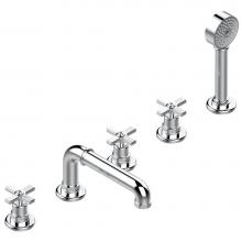 THG G7C-1132SGUS-A08 - Roman tub set with 2 x 3/4'' valves and rim mounted ceramic mixer with progressive cartr