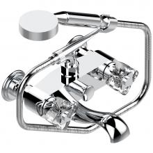 THG U6A-13B/US-A08 - Exposed tub filler with cradle handshower, wall mounted