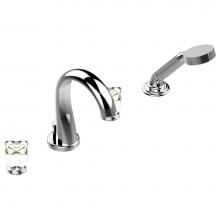 THG U6E-112BUS-A02 - Roman tub set with divertor spout and handshower, 3/4'' valves
