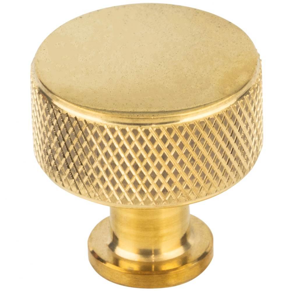 Beliza Cylinder Knurled Knob 15/16 Inch Unlacquered Brass