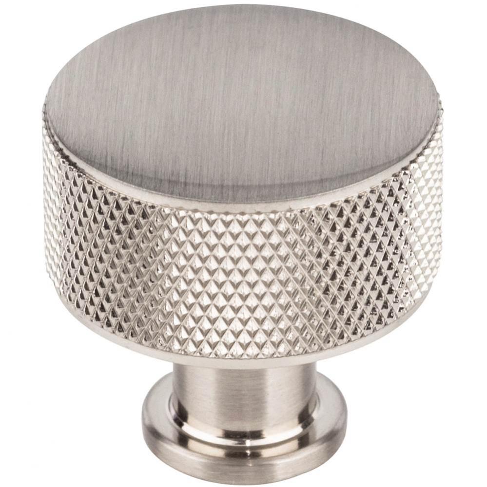 Beliza Cylinder Knurled Knob 1 1/8 Inch Brushed Satin Nickel