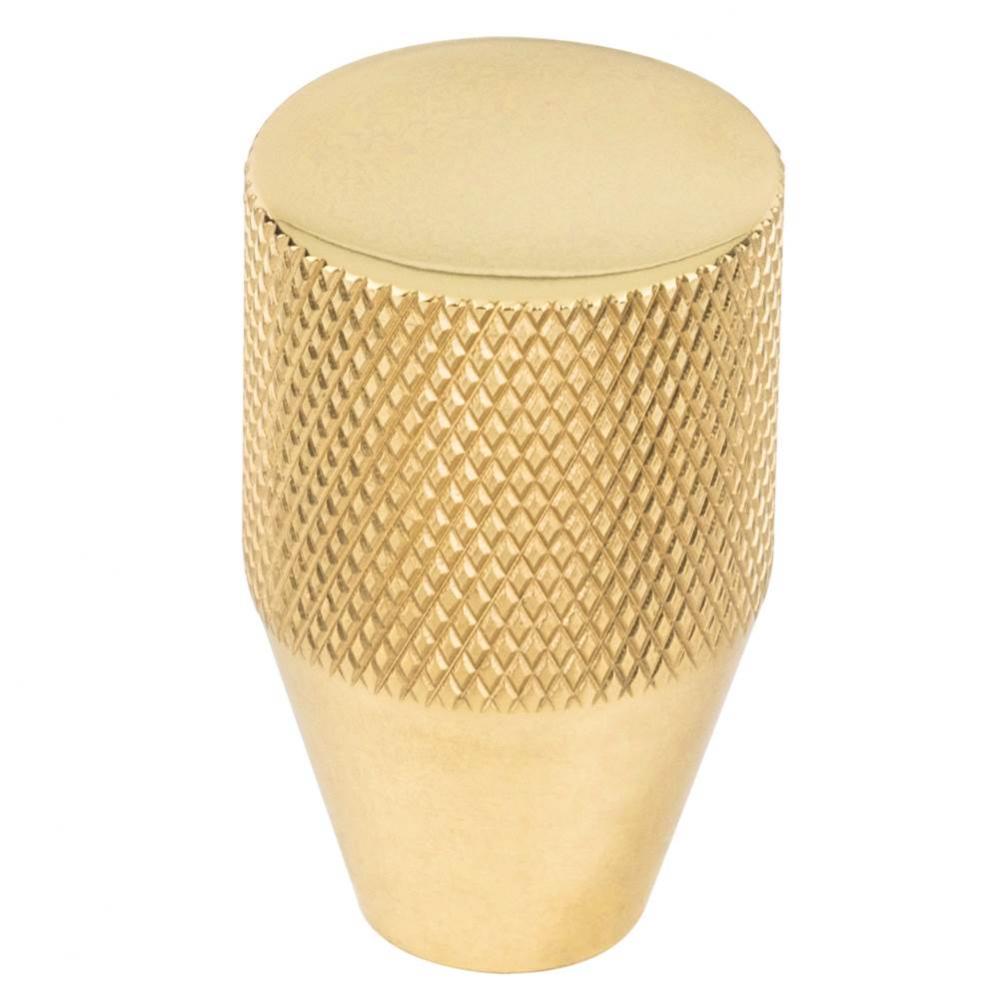 Beliza Conical Knurled Knob 13/16 Inch Polished Brass