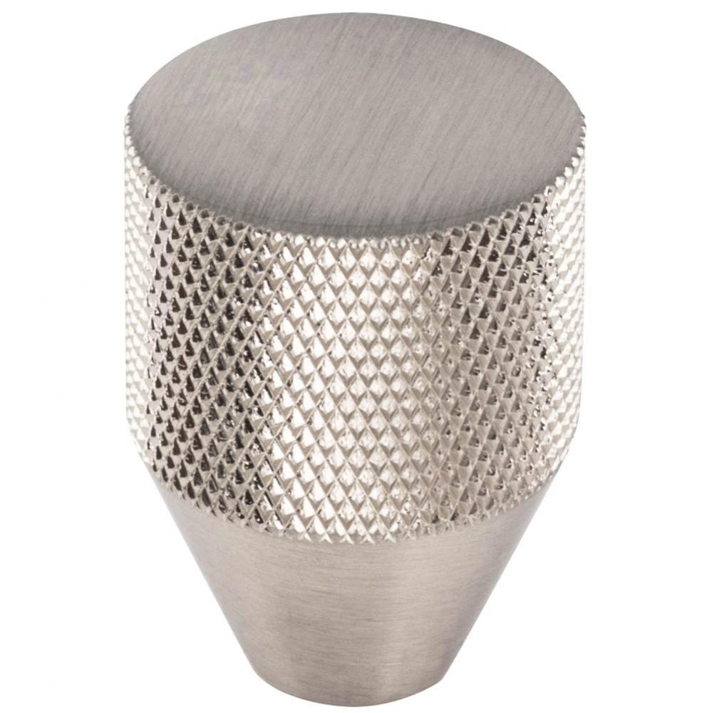 Beliza Conical Knurled Knob 1 Inch Brushed Satin Nickel