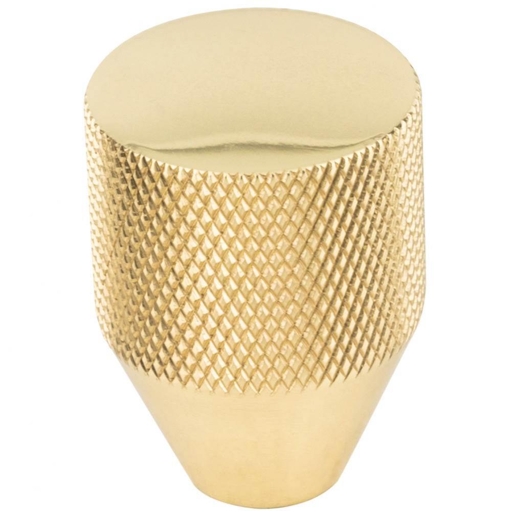 Beliza Conical Knurled Knob 1 Inch Polished Brass