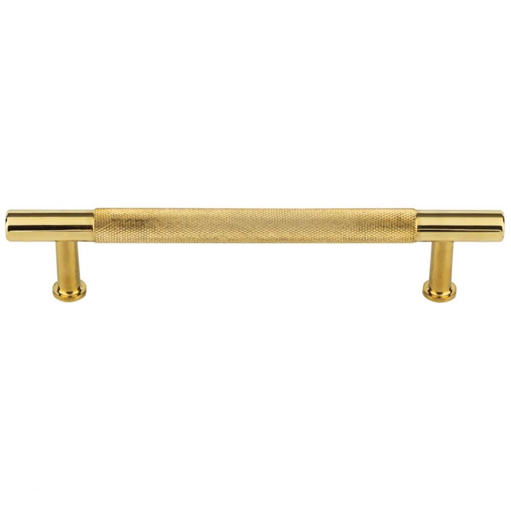 Beliza Knurled Bar Pull 5 1/16 Inch Unlacquered Brass
