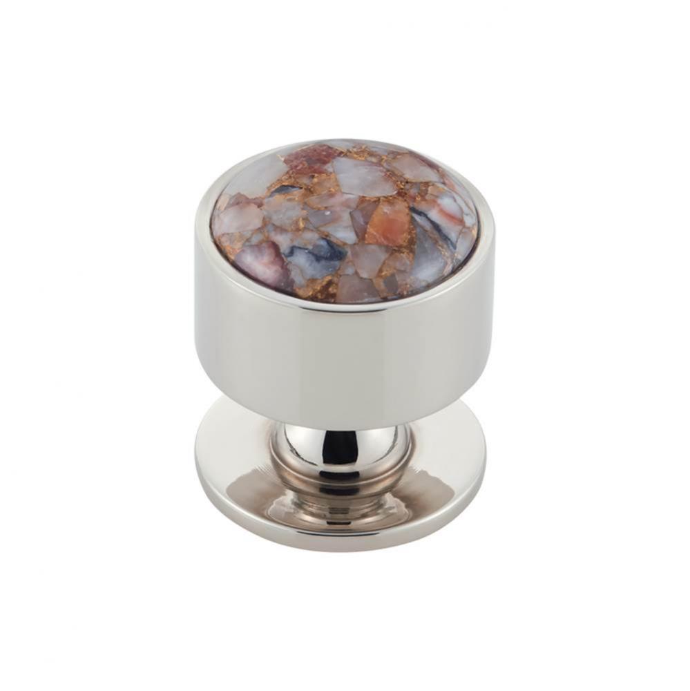 FireSky Mohave Yellow Knob 1 3/8 Inch Polished Nickel Base