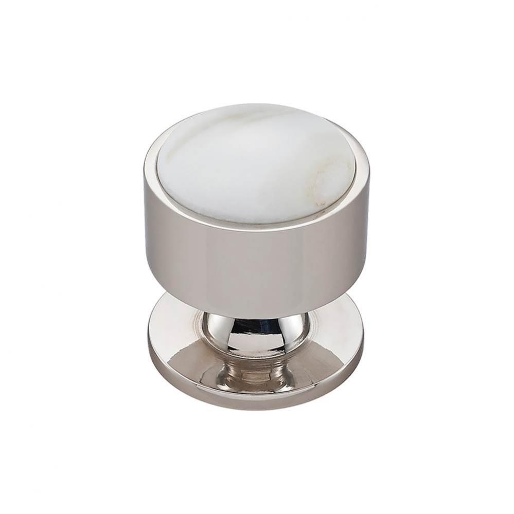 FireSky Calacatta Gold Knob 1 3/8 Inch Polished Nickel Base