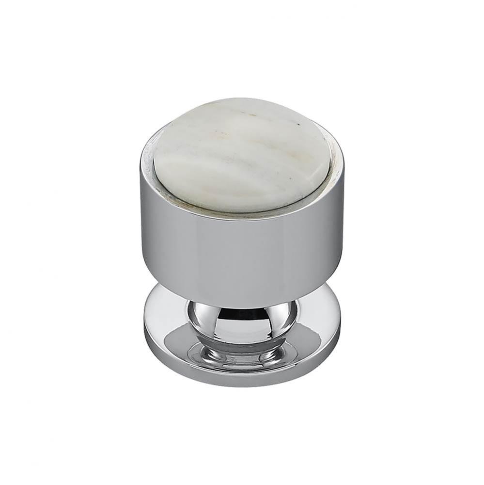 FireSky Calacatta Gold Knob 1 1/8 Inch Polished Chrome Base