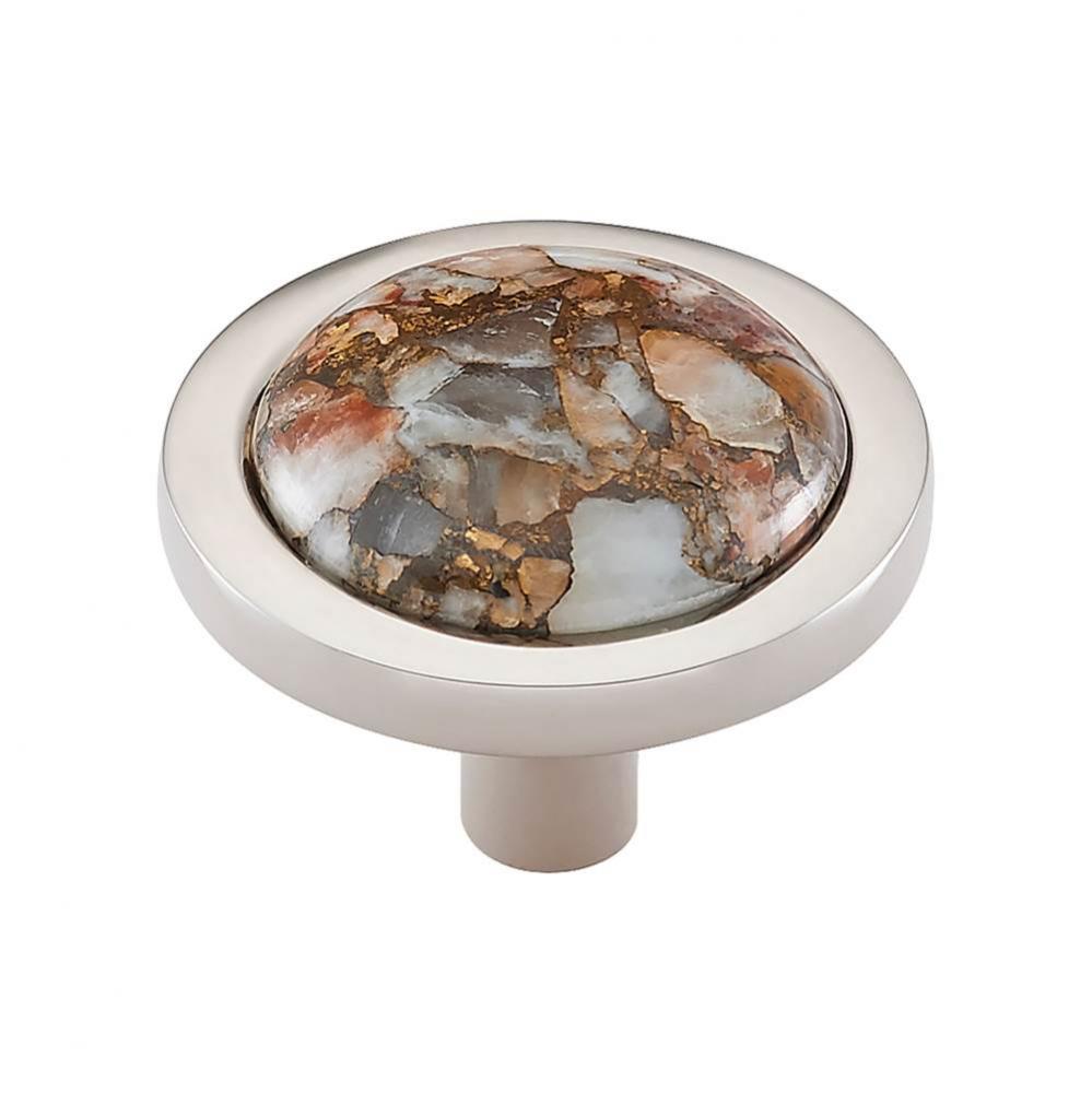 FireSky Mohave Yellow Knob 1 9/16 Inch Polished Nickel Base