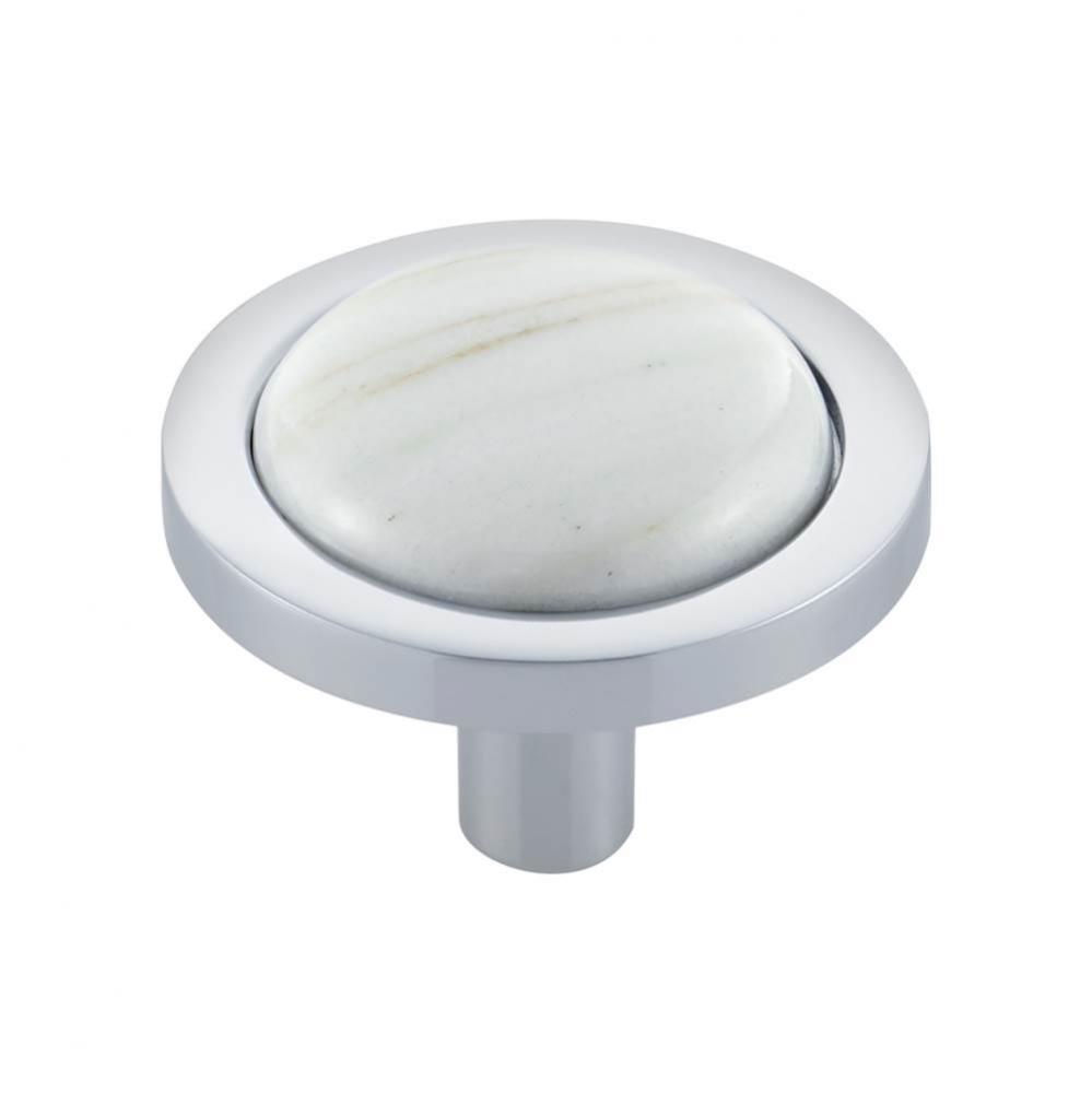 FireSky Calacatta Gold Knob 1 9/16 Inch Polished Chrome Base