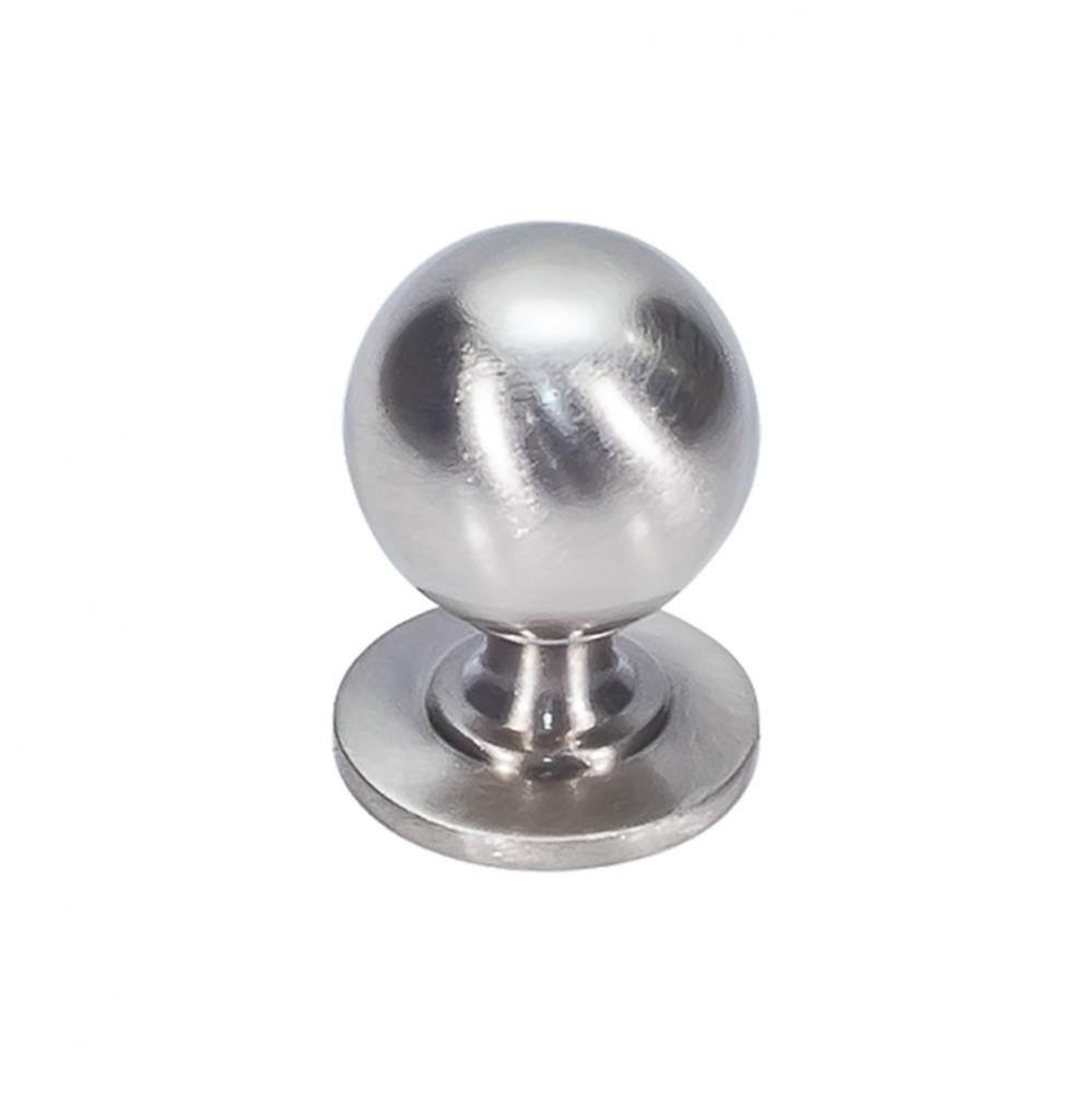 Divina Round Smooth Knob 1 Inch Brushed Satin Nickel