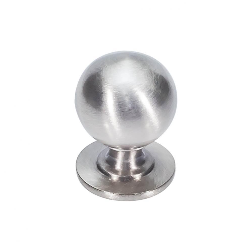 Divina Round Smooth Knob 1 1/4 Inch Brushed Satin Nickel