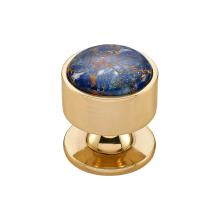 Vesta V7550PB - FireSky Mohave Lapis Knob 1 3/8 Inch Polished Brass Base