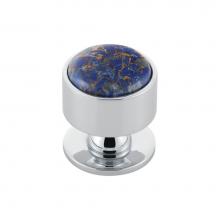 Vesta V7550PC - FireSky Mohave Lapis Knob 1 3/8 Inch Polished Chrome Base