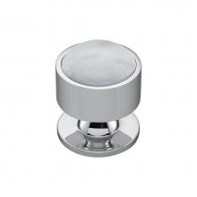 Vesta V7553PC - FireSky Carrara White Knob 1 3/8 Inch Polished Chrome Base