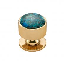 Vesta V7555PB - FireSky Mohave Blue Knob 1 3/8 Inch Polished Brass Base