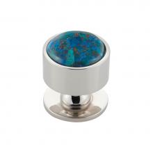 Vesta V7555PN - FireSky Mohave Blue Knob 1 3/8 Inch Polished Nickel Base