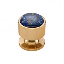 Vesta V7560PB - FireSky Mohave Lapis Knob 1 1/8 Inch Polished Brass Base