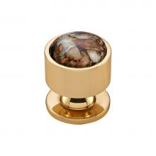 Vesta V7562PB - FireSky Mohave Yellow Knob 1 1/8 Inch Polished Brass Base