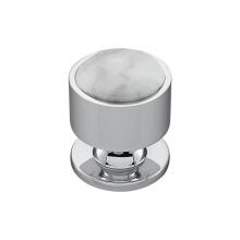 Vesta V7563PC - FireSky Carrara White Knob 1 1/8 Inch Polished Chrome Base