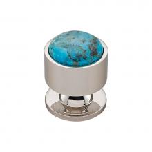 Vesta V7564PN - FireSky Mohave Turquoise Knob 1 1/8 Inch Polished Nickel Base