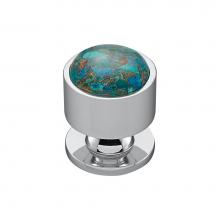 Vesta V7565PC - FireSky Mohave Blue Knob 1 1/8 Inch Polished Chrome Base