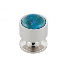 Vesta V7565PN - FireSky Mohave Blue Knob 1 1/8 Inch Polished Nickel Base