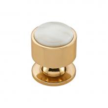 Vesta V7566PB - FireSky Calacatta Gold Knob 1 1/8 Inch Polished Brass Base
