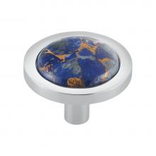 Vesta V7580PC - FireSky Mohave Lapis Knob 1 9/16 Inch Polished Chrome Base