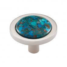 Vesta V7585PN - FireSky Mohave Blue Knob 1 9/16 Inch Polished Nickel Base