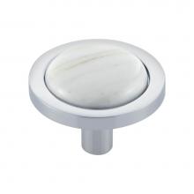 Vesta V7586PC - FireSky Calacatta Gold Knob 1 9/16 Inch Polished Chrome Base