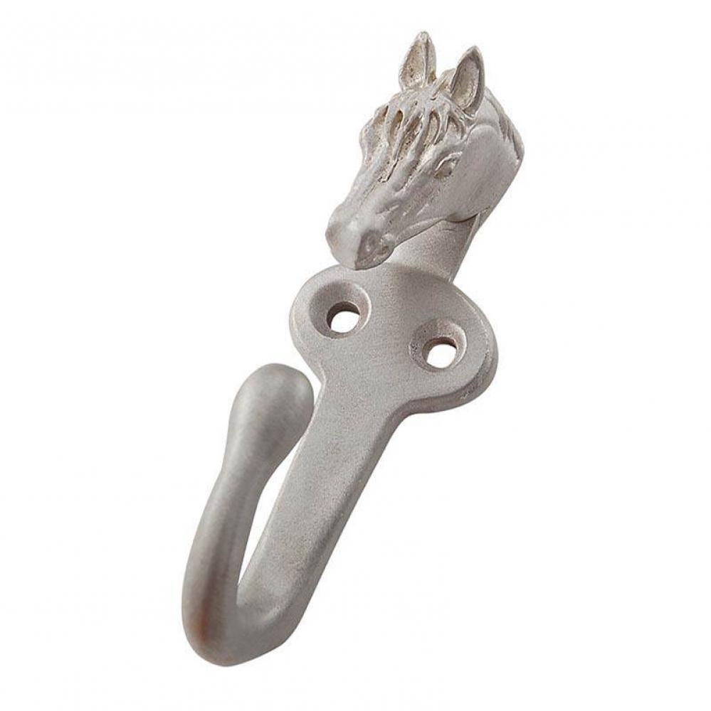 Equestre, Hook, Horse, Satin Nickel