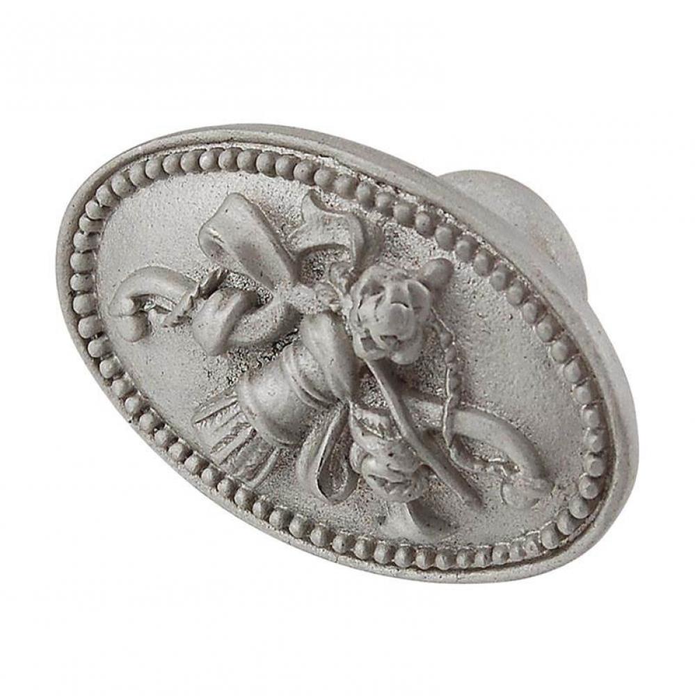 Sforza, Knob, Large, Oval, Small Base, Satin Nickel