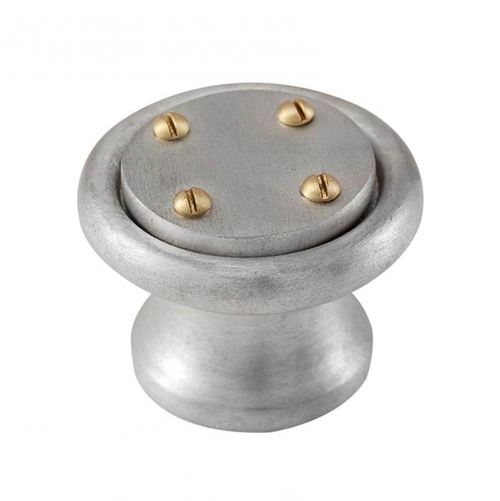 Archimedes, Knob, Large, Nail Head, Satin Nickel