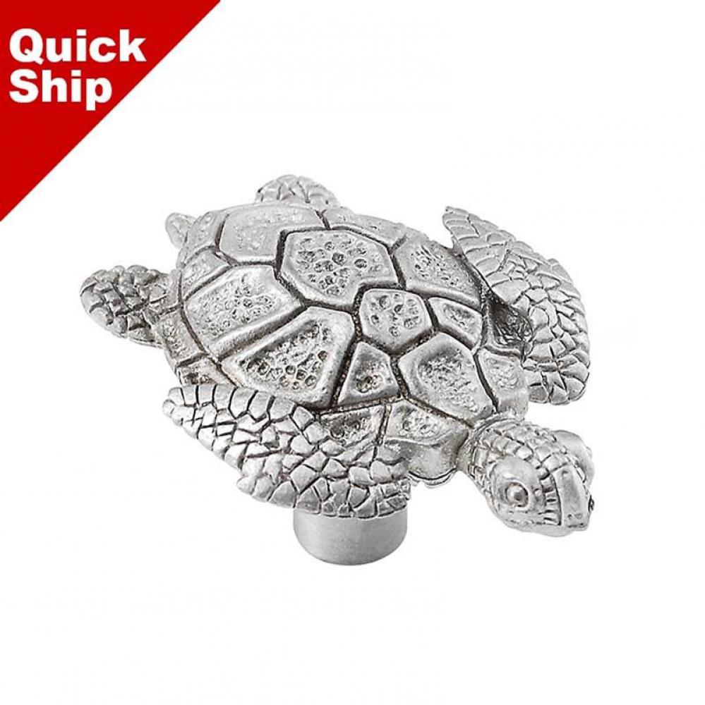 Pollino, Knob, Large, Turtle, Satin Nickel