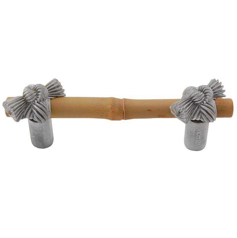 Palmaria, Pull, Bamboo Knot, 3 Inch, Satin Nickel
