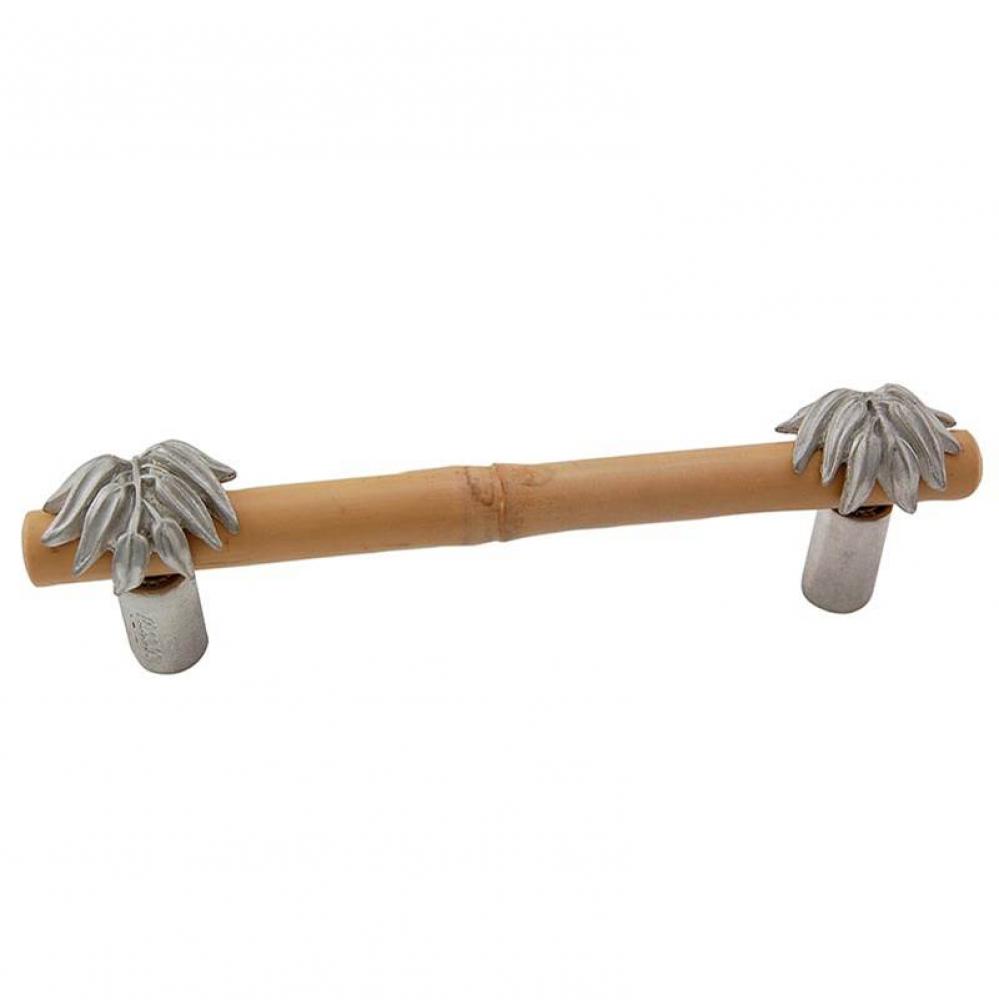 Palmaria, Pull, Bamboo Leaf, 4 Inch, Satin Nickel